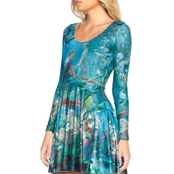 Blackmilk Dresses & Skirts - Midsummer Long Sleeve Long Torso Skater Dress